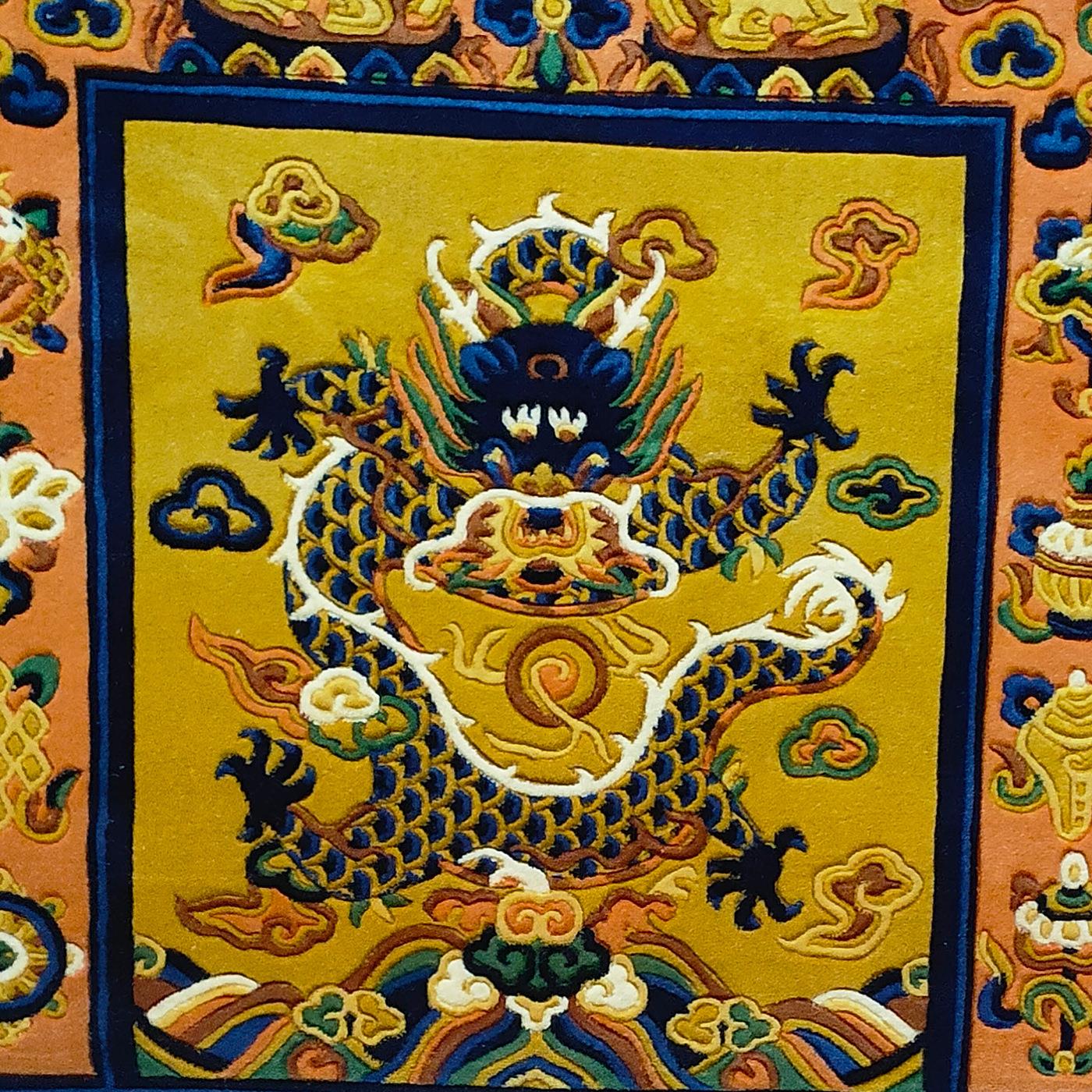 上师打坐垫藏式坐垫地毯羊毛八吉祥靠背打坐垫拜垫柔软舒适法座垫