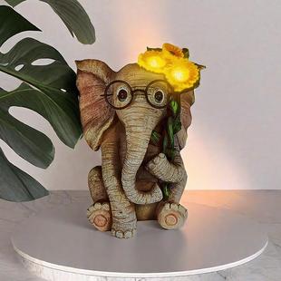 大象摆件户外花园庭院创意可爱树脂动物装 饰阳台露台别墅天台布置
