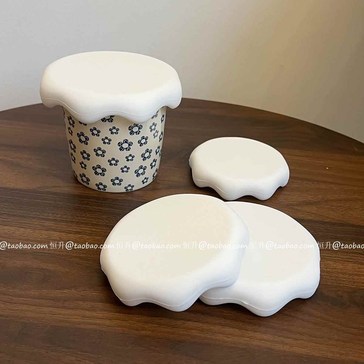 网红积雪矽胶杯盖万能通用马克杯盖配盖防摔圆形食品级环保防尘盖