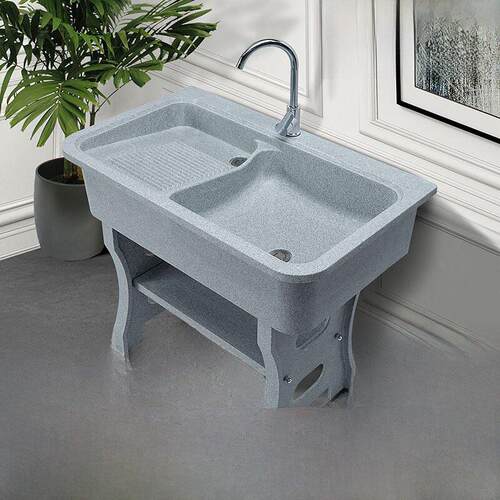 石英石洗衣池阳台家用洗衣台盆一体大理石带搓板室外庭院洗衣水槽