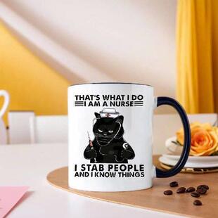 11oz Cat Porcelain Coffee Cup Multifunctional Ceramic