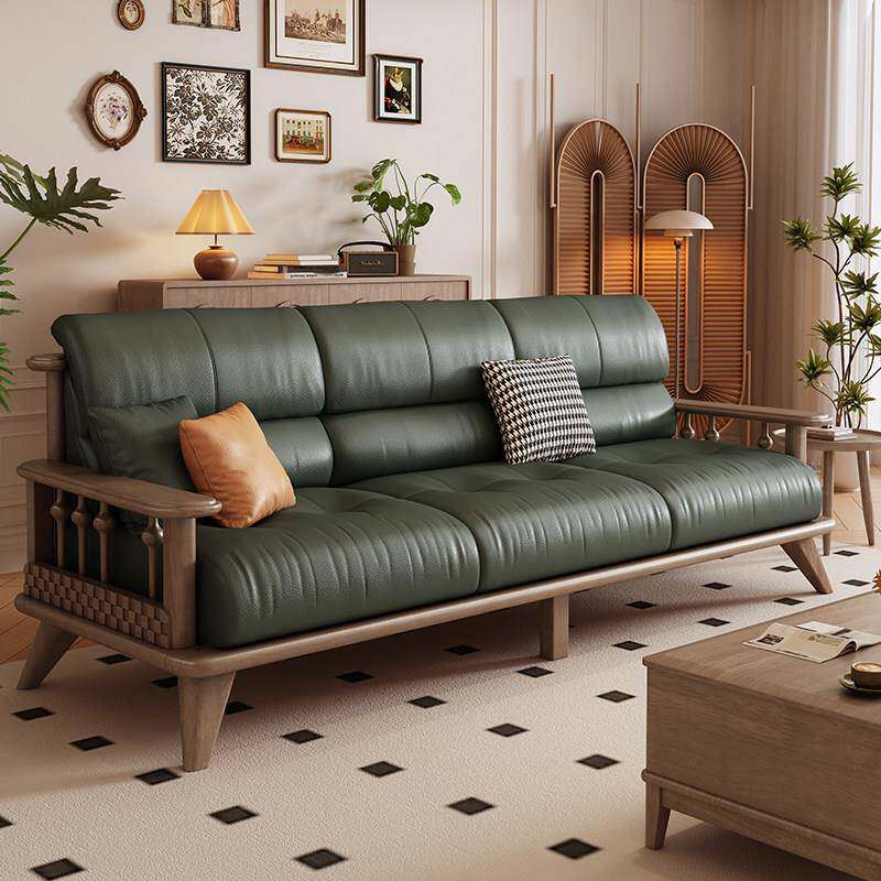 北欧胡桃木全实木沙发2026新款两用大小户型客厅日式原木家具套装