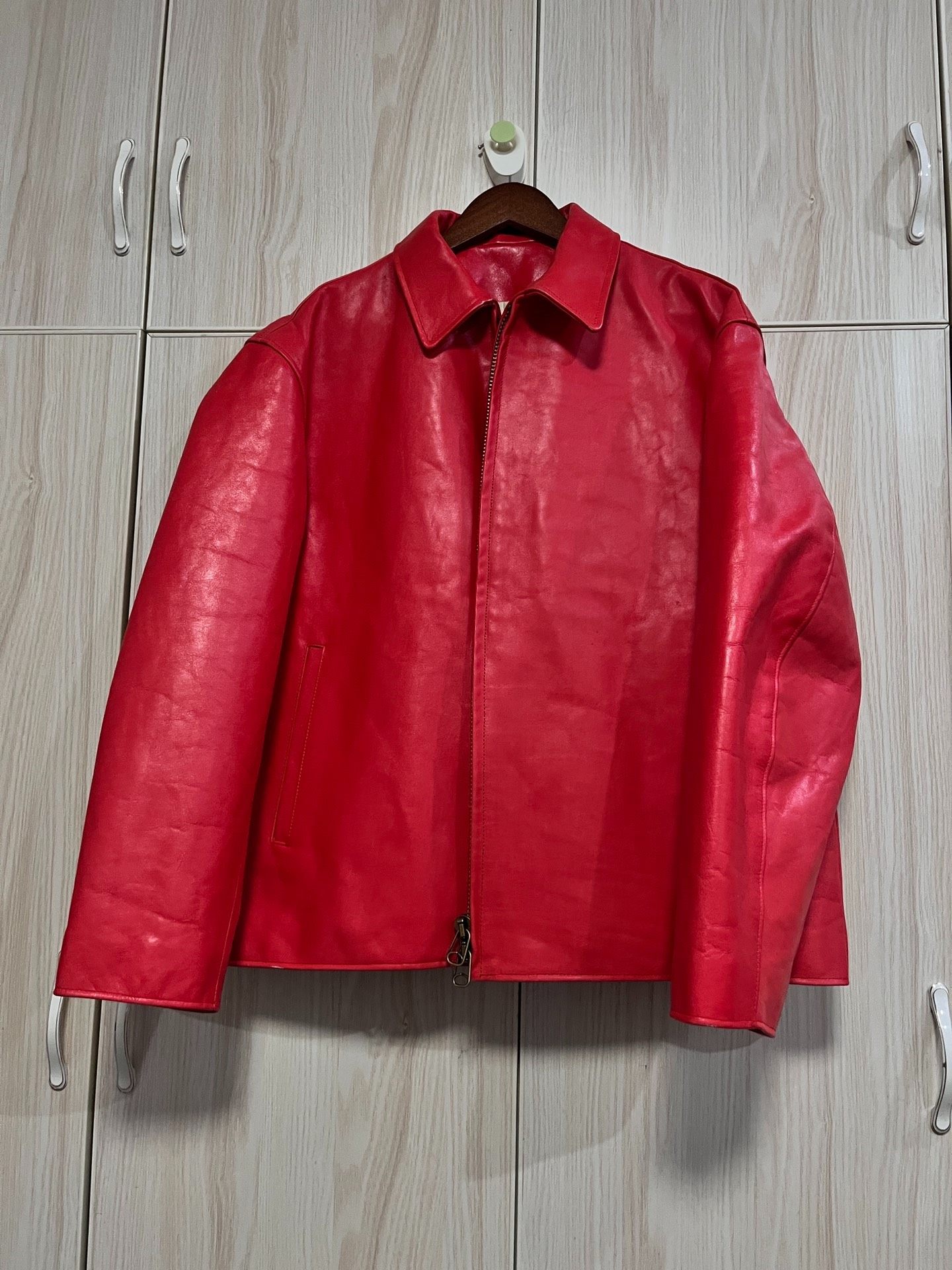 Yohji Yamamoto Collab Red Leather Jacket