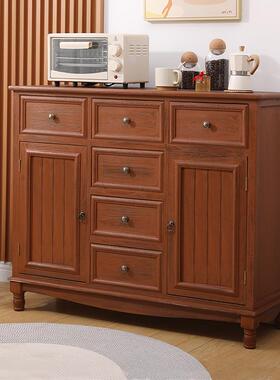 8斗柜F765MT7H实木美纳式收储物柜墙客厅餐边柜靠小柜子卧室V床头