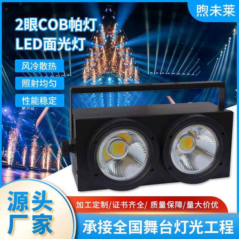 2眼COB帕灯单色双色彩2x100W LED面光观众灯dmx爆闪灯DJ