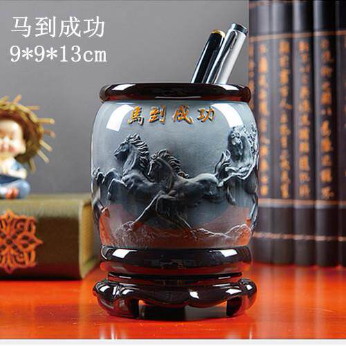 工厂特别清除浮雕笔架办公桌装饰创意水晶胶立即成功旋转工艺品