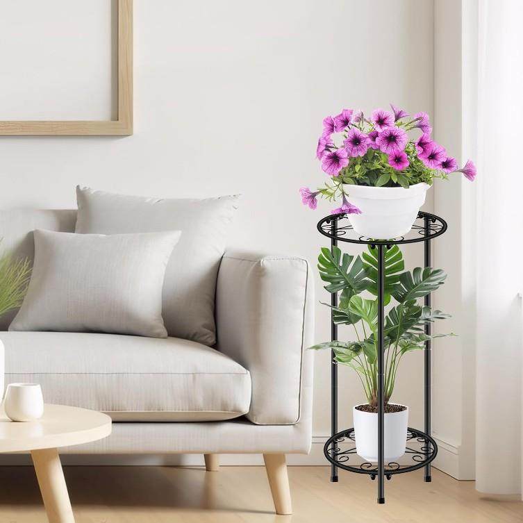 户外植物支架金属防锈花架2层花架高多花盆架室内植物支架
