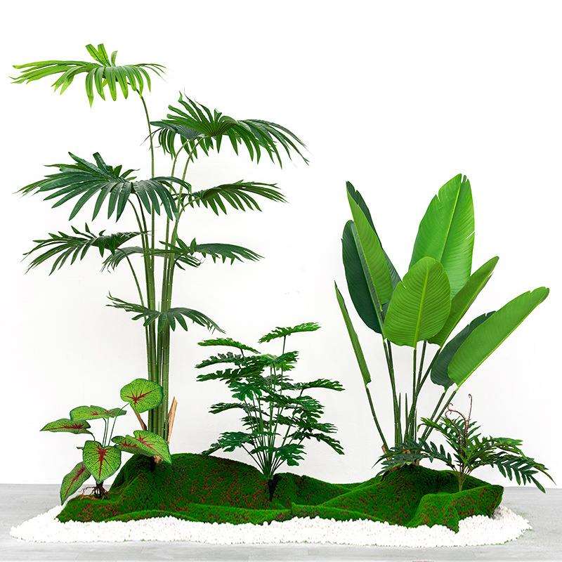 仿真植物组合套装商场橱窗落地大型假树盆景装饰摆件仿真绿植造景