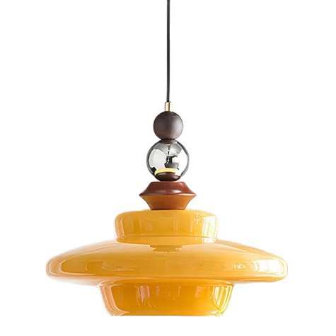 法式中古餐厅吧台吊灯卧室复古床头奶黄色玻璃吊灯玄关过道吊线灯