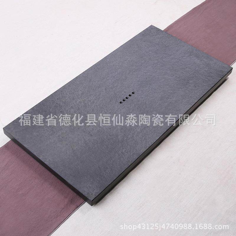 厂家直销乌金石茶盘大号单茶盘茶托盘 石制大茶台茶灶