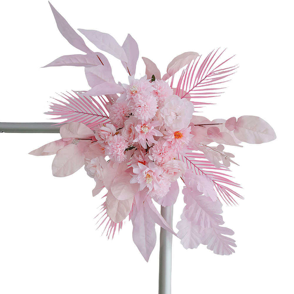 仿真排花装饰品 拱门装饰花路引迎宾花水牌花粉色婚礼背景花
