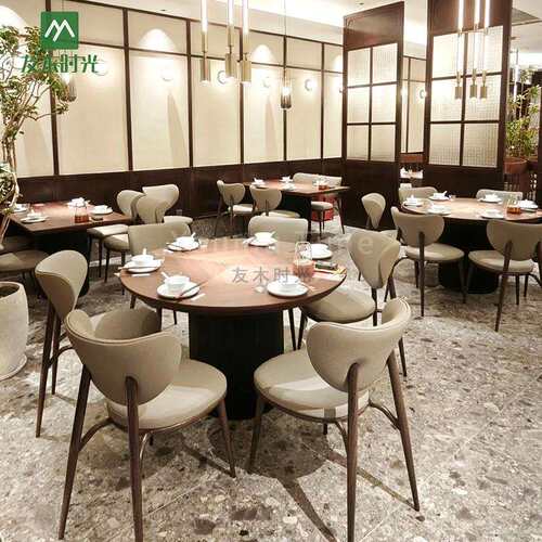 连锁餐厅桌椅商YOUMU-02用餐饮店茶西沙楼卡座发粤菜茶餐卡厅实木