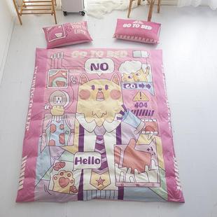 正品 超柔软.8m in卡s软妹水1洗件棉通学生宿舍三件套可爱被套四季