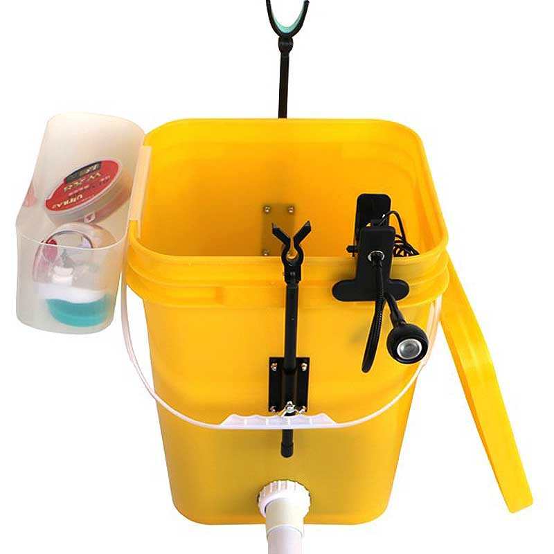 酷贝特筏钓桶带杆架带灯钓鱼桶打窝器配套桶功能钓桶钓鱼箱