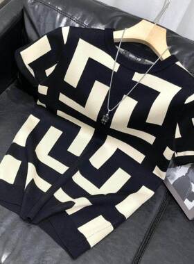 Grid Wardrobe Spring Autumn Men's Slim Fit Geometric Base