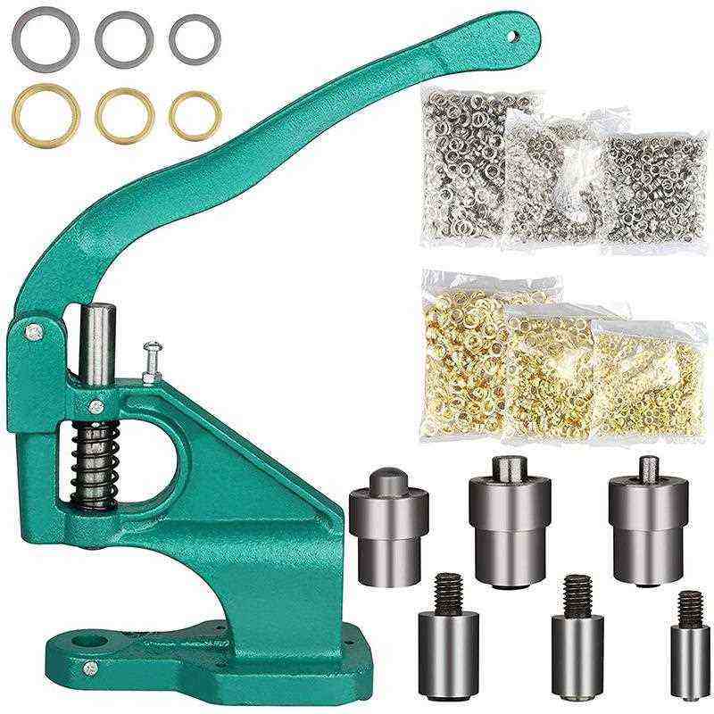 手压式扣眼机  3个模具(#0#2#4)孔眼手压机工具套件带1500个扣眼,居家布艺,纽扣,淘宝优惠券,粉丝福利购,淘宝优惠卷