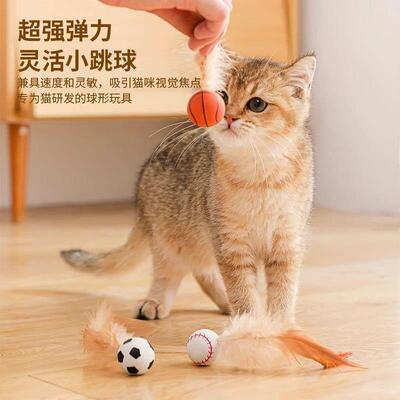 Creative Elastic Football Cat Toy Ball Pet Spherical Toy Sel