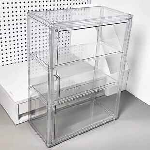 亚克力展示柜透明磁吸多层手办玩偶大容量收纳盒立牌吧唧收纳柜子