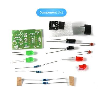 (成品)NE555多谐振荡器套件 NE555P无稳态电路 双闪灯 电子线路板