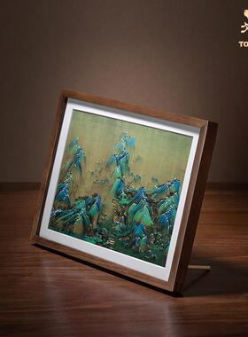 》手工錾刻F969H67H画雕《千里江山铜（桌面）书房办公室装饰画