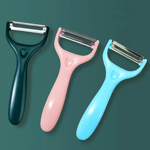 U-shaped stainless steel peeler for potatoes, fruit, and mel