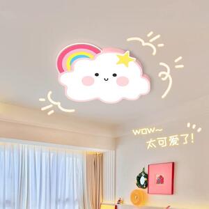 爱简约创意眼彩虹女孩81卧室房间灯卡通可云灯护笑脸儿童房朵吸顶