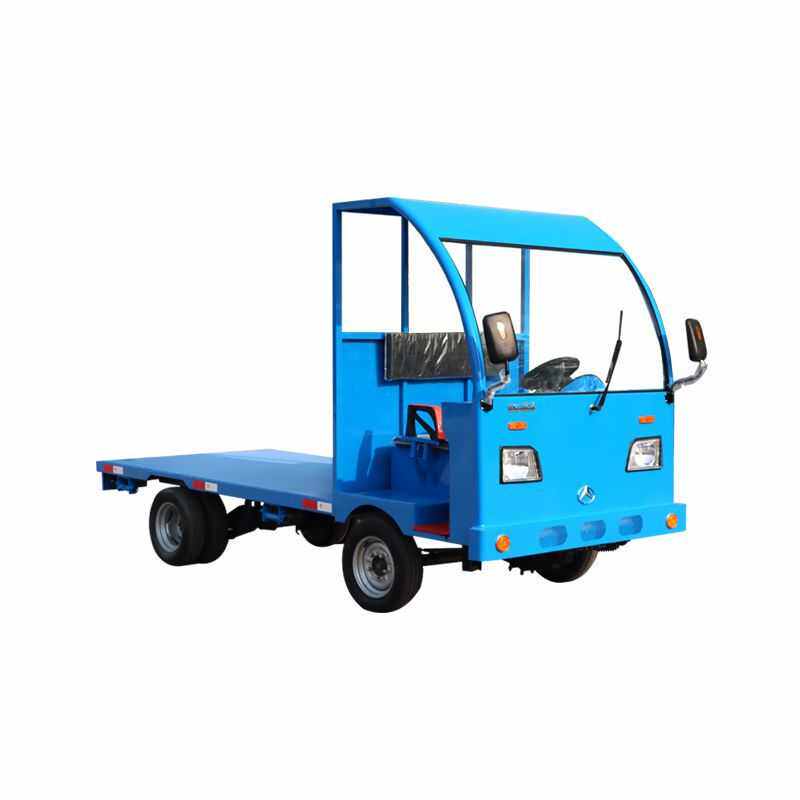 电动平板搬运车厂区四轮拉货平板车载重王牵引车运转车间搬运车