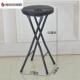 坐高49 加高黑色 折叠凳子便携式 圆凳简约家用餐桌椅吧台凳