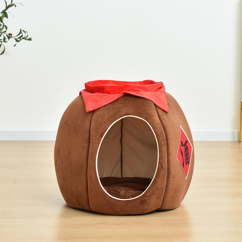 高档猫窝季保暖中冬国风猫窝酒坛子狗全封物闭宠物窝窝狗狗猫咪宠