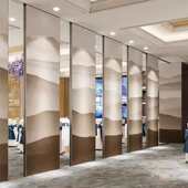 深圳酒店隔音活动隔断墙宴会厅饭店餐馆包厢间隔推拉移动屏风定做