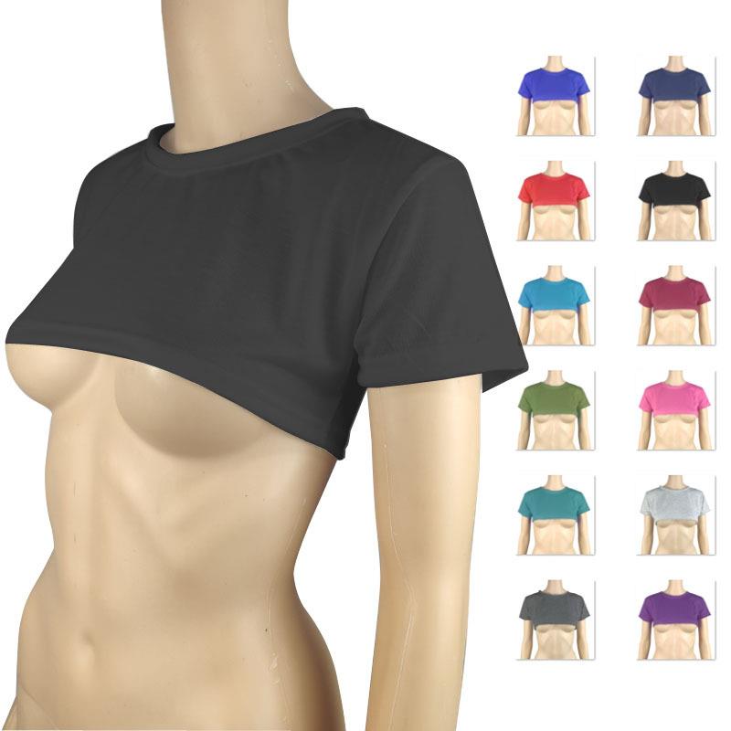 Sexy T-shirt half-chest with belly sleeves and exposed