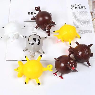 Novelty toys TPR blowing animal bobble ball tpr animal pat