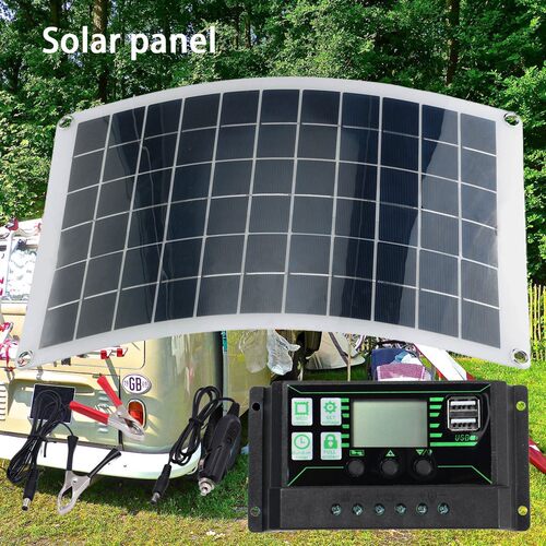 厂家直销太阳能板光伏板户外柔性多晶房车太阳能18W18V双USB输出