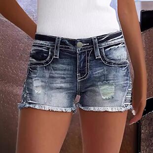 Women Ripped Distressed Skinny Shorts Sexy Jean Pants