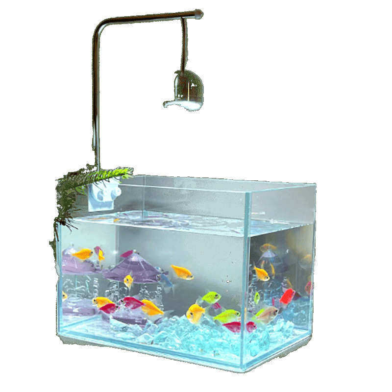 超白玻璃鱼缸桌面小型简约观赏缸桌面懒人水晶碎石养鱼造景饲养缸,宠物/宠物食品及用品,桌面缸,淘宝优惠券,粉丝福利购,淘宝优惠卷