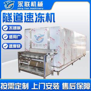 水饺海鲜液氮隧道式速冻机低温保鲜速冻设备牛排制品速冻机器