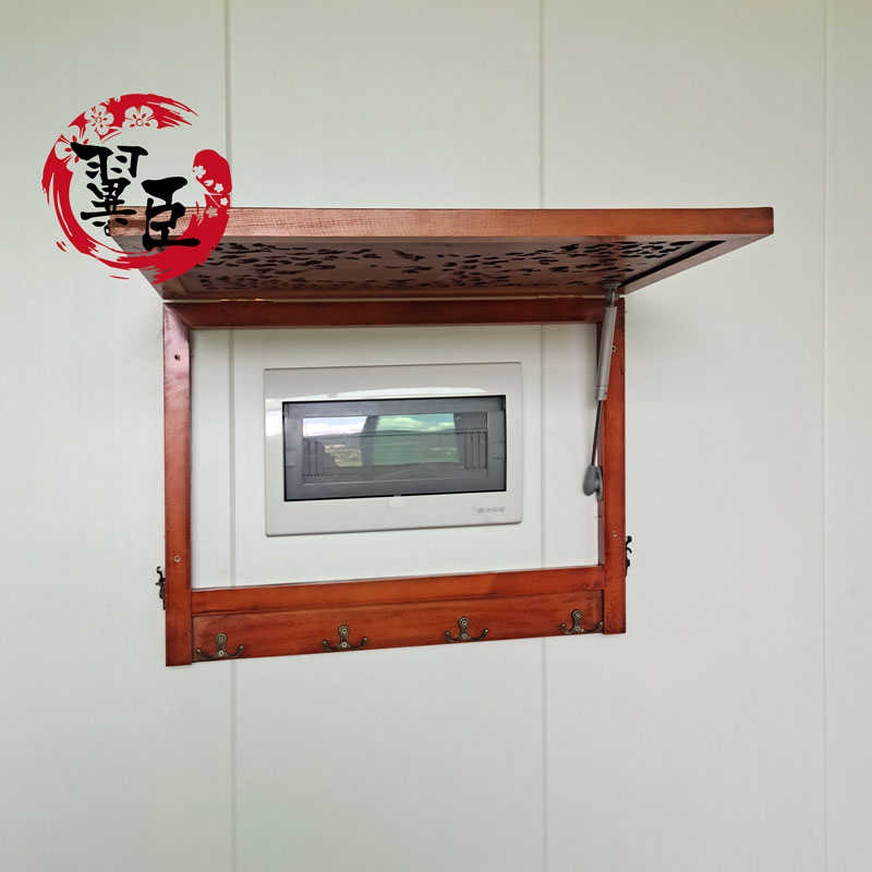 实木电表箱装饰画2025新款客厅挂画带衣帽挂钩配电箱电闸盒遮挡箱