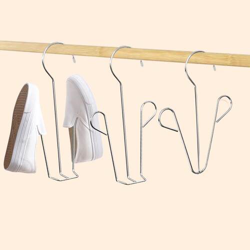 Stainless Steel Shoe Drying Rack, Wind-Resistant Double Hook