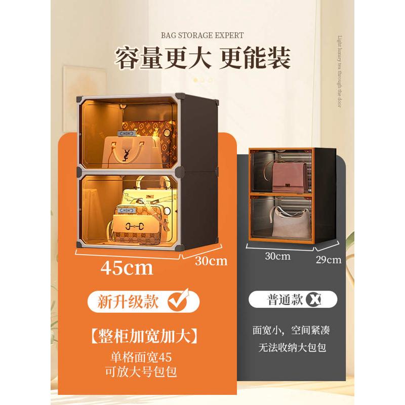 放包包收纳存放展示柜置物架包架家用防尘盒大包包柜架子落地