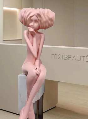 抽象艺术摆件摆设样板房雕塑客厅玄关人物少女展厅装饰品装饰人像