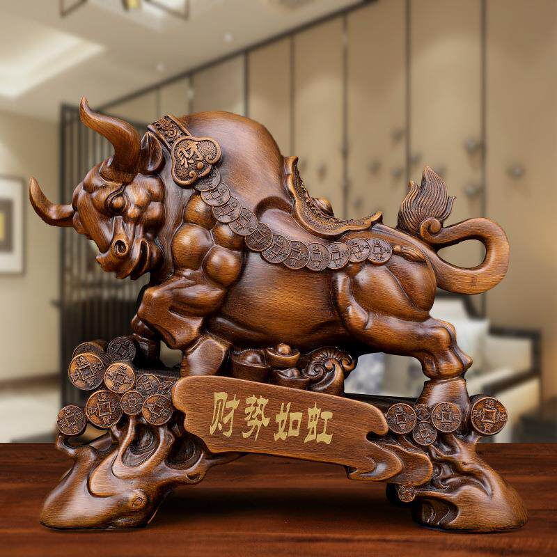 财势如虹牛摆件树脂工艺品家居装饰品摆设生肖牛大号创意办公送礼