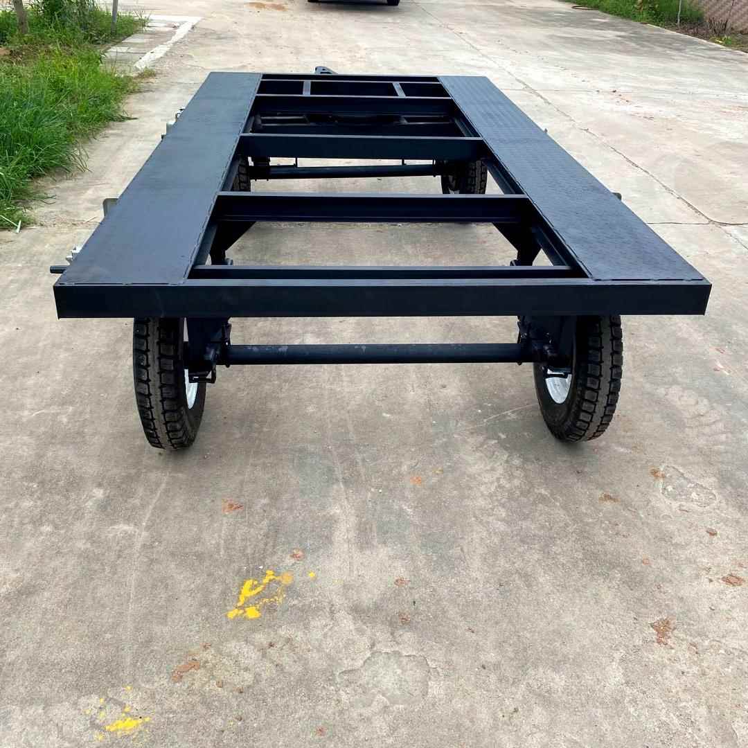 房车底134盘家供应平板厂拖车底盘牵引式平运板工搬拉货推挂具车