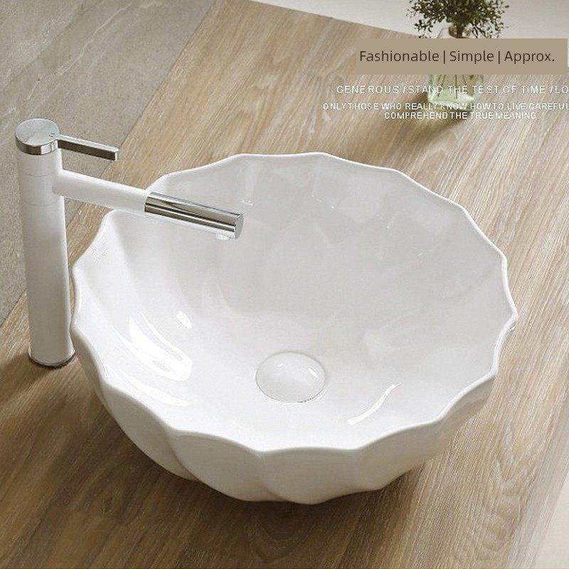 圆形台上盆陶瓷洗手面盆艺术碗盆卫生间洗漱池波浪纹460*460,家装主材,台上盆,淘宝优惠券,粉丝福利购,淘宝优惠卷