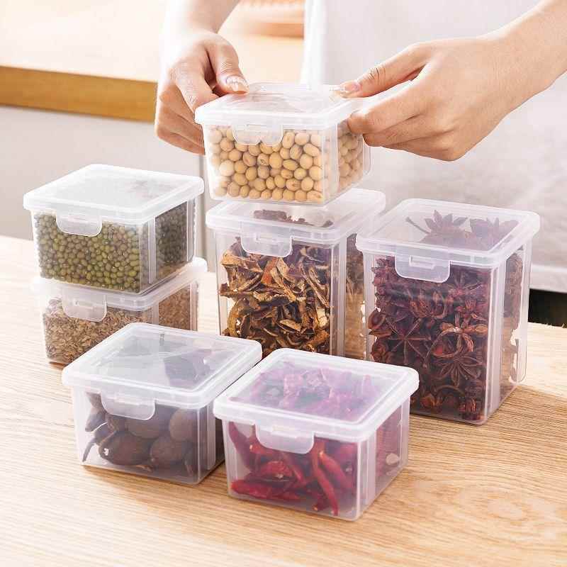 厨房香料收纳盒八角桂皮干辣椒分格调料罐家用佐料盒翻盖密封盒子