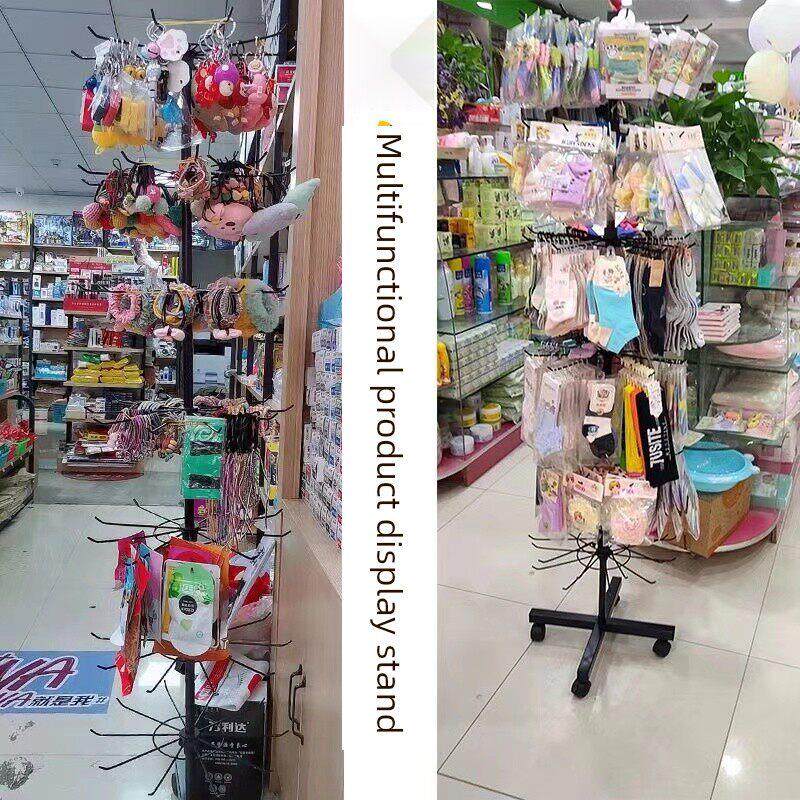 移动旋转袜子架展示架手套珠宝摊位架悬挂架项炼珠宝地板站立储存