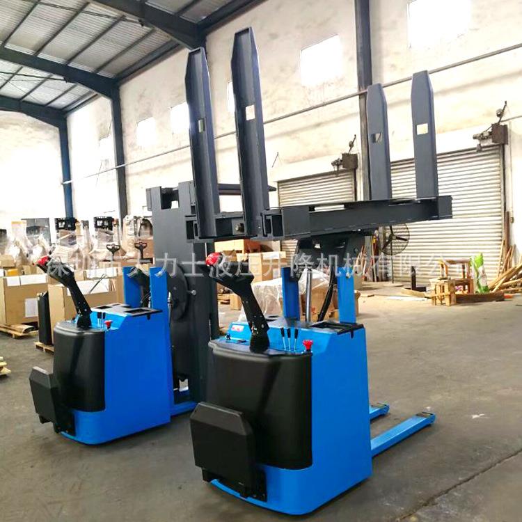 托盘卡板箱翻转机全电动堆高车液压堆垛装卸电动搬运叉车升高车