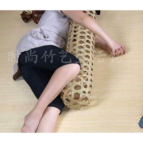 顺丰竹夫人抱枕竹制靠竹编枕BD101017妇h头孕搁脚通垫风降温手工