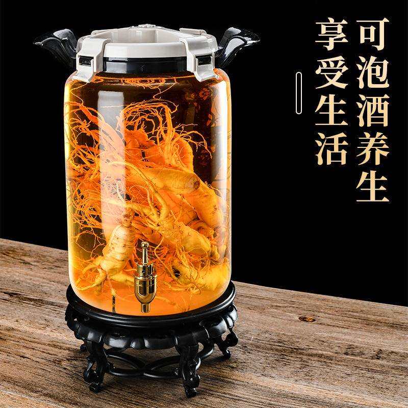 饮料桶带龙头玻璃大容量高硼硅水果茶桶啤酒果汁可乐桶容器泡酒罐
