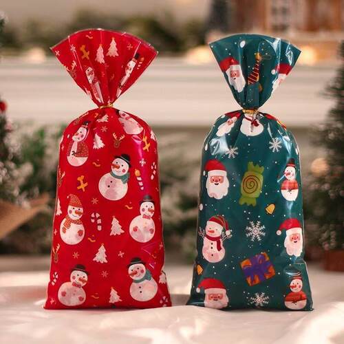 25/50/100pcs Christmas Candy Bags Merry Christmas Decoration