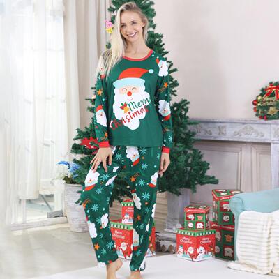 Merry Christmas Christmas Pajamas Family Set Santa Snowflake